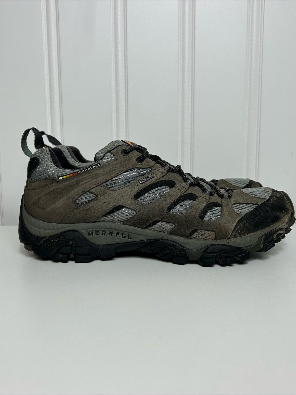 Merrell Moab 3 beluga grey black trail hiking toe area peeling men’s 11.5 fair